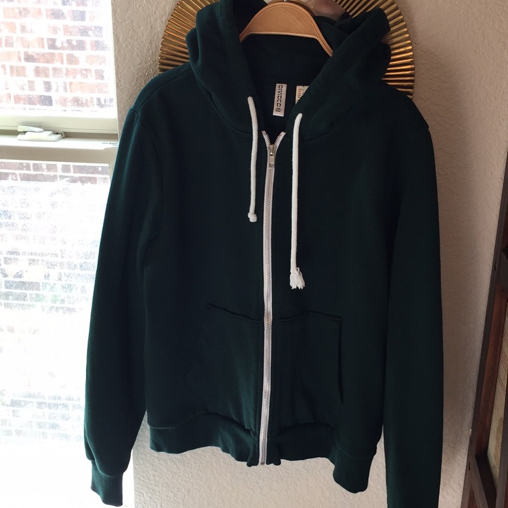 H&M green hoodie (size L) but fits like M